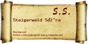 Steigerwald Sára névjegykártya